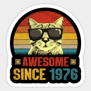 Awesome Since 1976 48th Birthday Gifts Cat Lover Sticker